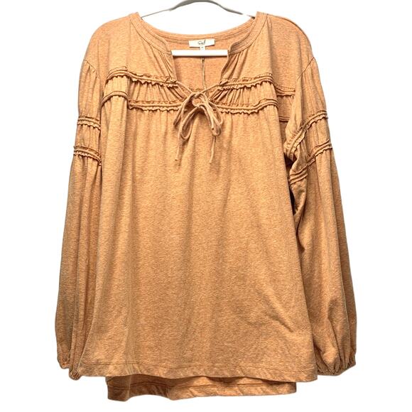 Easel Peasant shirt size medium relaxed, oversized New With Tags Peach Boho - Picture 1 of 13